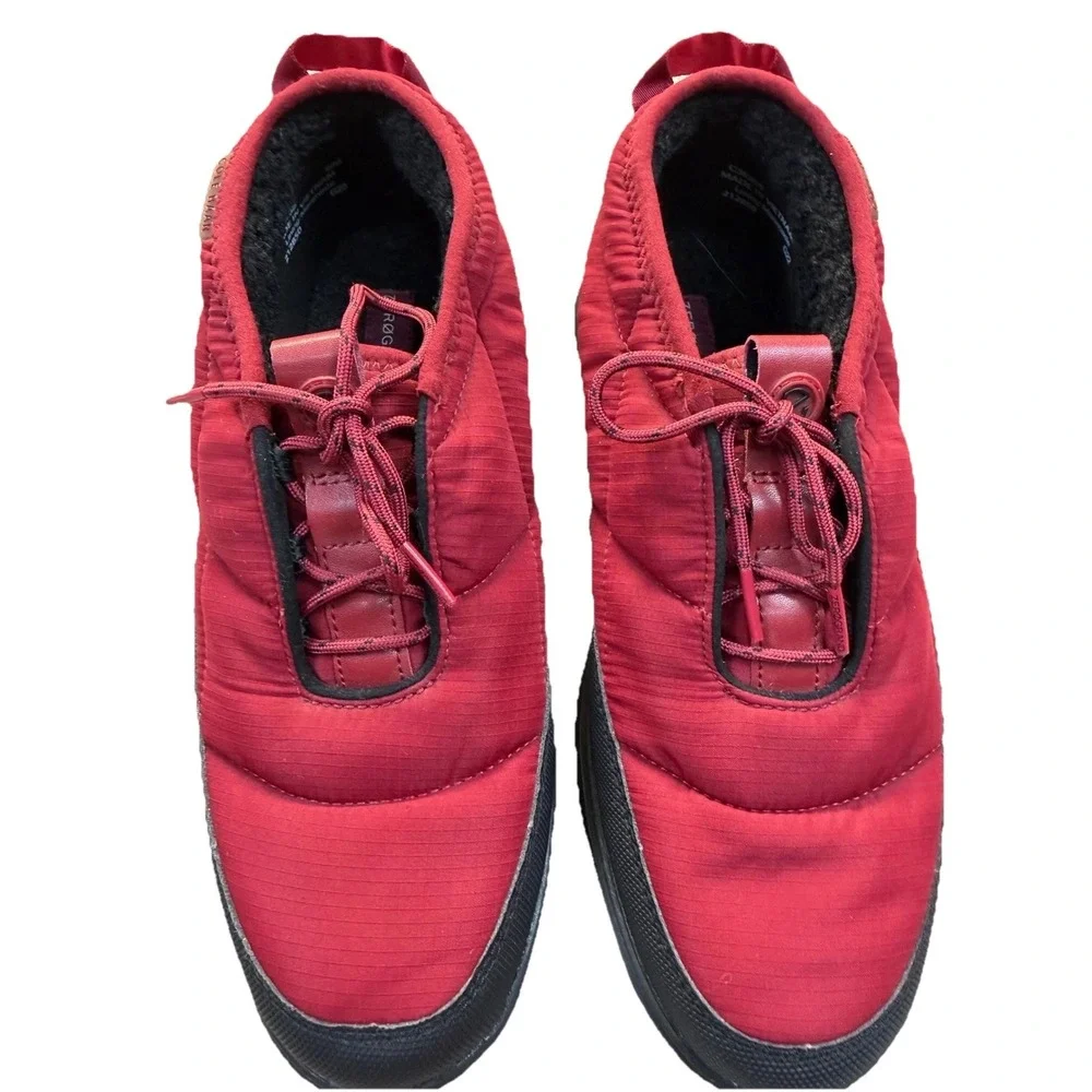 Cole Haan‎ Zerogrand Mens 8M Red Puffer Quilted Lace Up Booties C36255